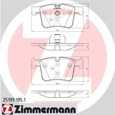Set placute frana, frana disc ZIMMERMANN 25199.195.1
