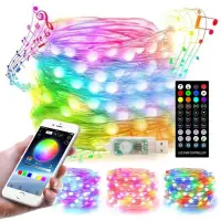 Instalatie Craciun Led-uri RGB, Smart APP, telecomanda, USB, jocuri de lumini in functie de ritm muzica