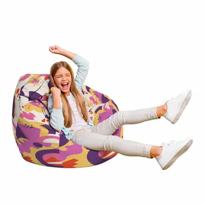 Fotoliu Puf Bean Bag tip Para L abstract jungle mov