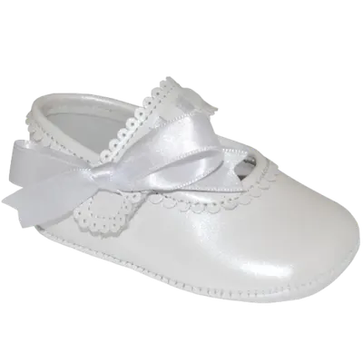 Pantofi bebe A2017 din piele, Panyno, Alb perlat
