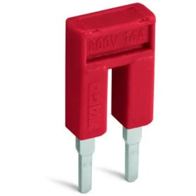 Push-in type jumper bar; insulated; from 1 to 3; Nominal current 14 A; red