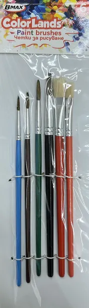 Set de pensule de pictură B-Max Color Lands - 6 piese