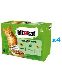 KITEKAT Delicate Flavours Pachet plicuri pentru pisica, curcan, iepure, pasare in sos 48x85 g