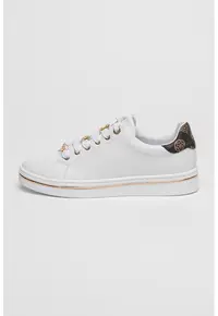 Pantofi sport din piele ecologica cu model logo - Alb