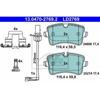 Set placute frana, frana disc ATE 13.0470-2769.2