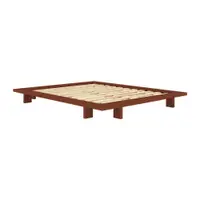Pat matrimonial teracotă din lemn de pin fără tăblie cu somieră 160x200 cm Japan – Karup Design