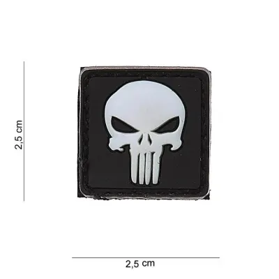 Patch Punisher alb-negru PVC 3d - Default Title