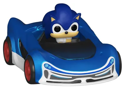 Mini figurina Funko Bitty POP! Rides: Sonic The Hedgehog - Sonic cu Speed Star Lighting