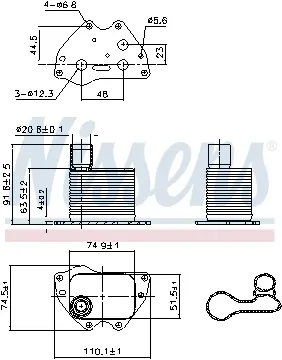 Termoflot Radiator Ulei (110x75x64; cu Garnitura) Chevrolet Aveo, Cruze, Orlando, Trax; Opel Adam, Astra J, Astra J Gtc, Cascada, Corsa D, Corsa E, Insignia A, Meriva B 1.4 1.4lpg Dupa 2009