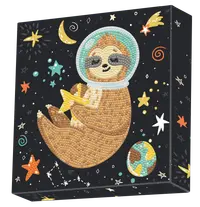 Tablou Diamond Box - Un leneș în spațiu, 22 x 22 cm
