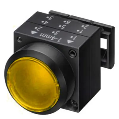 Buton comanda cu indicator luminos, galben, cu revenire