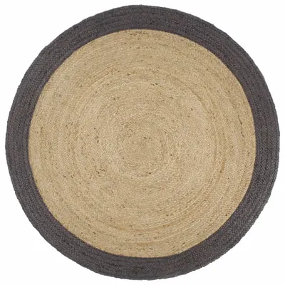 vidaXL Covor manual cu margine gri închis, 240 cm, iută