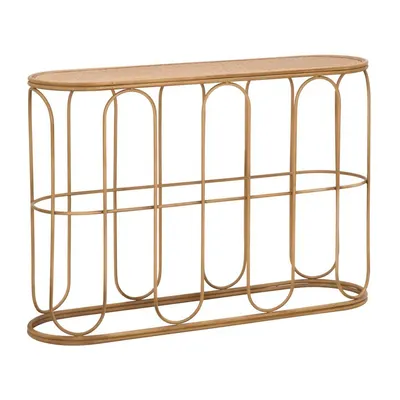 Masă consolă în culoare naturală din ratan 32x110 cm Samui – Mauro Ferretti