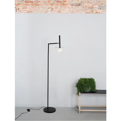 Lampa podea PIELO Opal Sticla Nisipiu Negru Aluminiu LED G9 Wat 1x5 Wat 230 Volt IP20 Class II Fara bec