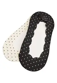 Sosete de tip talpici - dama - set de 2 perechi - Negru-alb crem - Adeline - Negru/Crem
