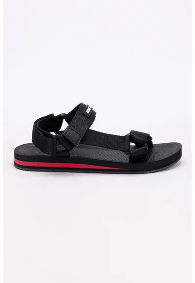 Sandale de material textil cu velcro - Negru