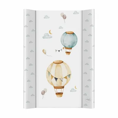 Saltea de infasat, Ceba Baby, Cu Intaritura, Pentru comode, masute de infasat si patuturi, 50x70 cm, Fara BPA, Certificata Oeko-Tex Standard 100, 0 luni+, Basic Balloons