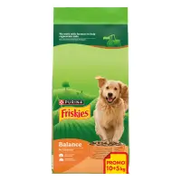 FRISKIES Balance, XS-XL, Pui și Legume, hrană uscată câini, 10kg+5kg GRATUIT