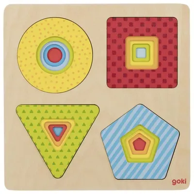 Puzzle din lemn Goki - Forme