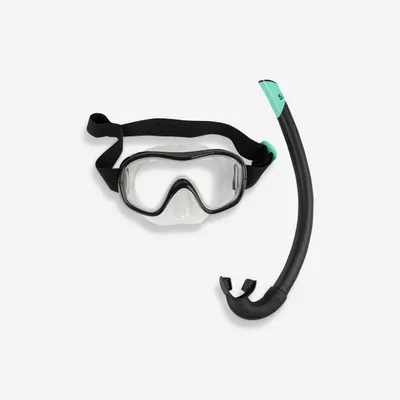 Set snorkeling scufundări SUBEA mască + tub 100 Negru Adulți