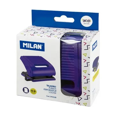 Perforator cu riglă Milan Acid, 15 coli, albastru - 19022B