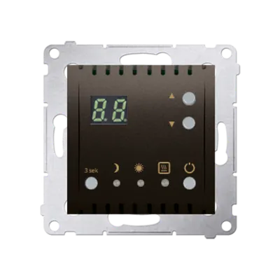 Termostat cu display, 16 (2) A, 230V ~, maron mat metalic