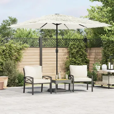 Gossi umbrela soare de gradina stalp din otel, alb 248x248x248cm