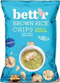 Chipsuri de orez cu chia și quinoa, 60 g, Bett'r