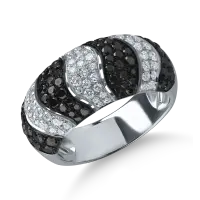 Inel din aur alb cu diamante negre si incolore de 1.61ct