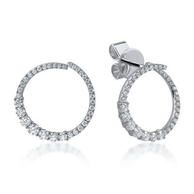 Cercei din aur alb cu diamante de 0.13ct