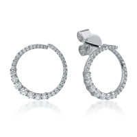 Cercei din aur alb cu diamante de 0.13ct