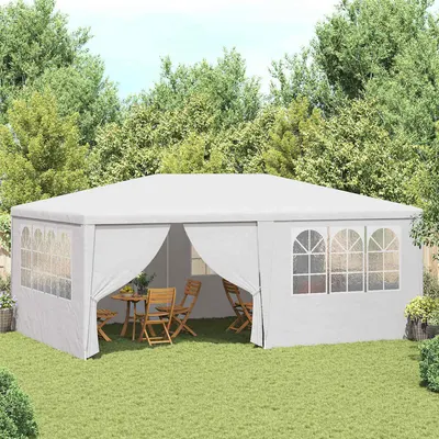 vidaXL Cort de petrecere profesional cu pereți alb 4 x 6 m 90 g/m²