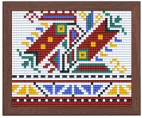 Set creativ cu ramă și pixeli Bright Toys – Cusătură tradițională bulgară, Motiv din Vidin, Pixel Classic