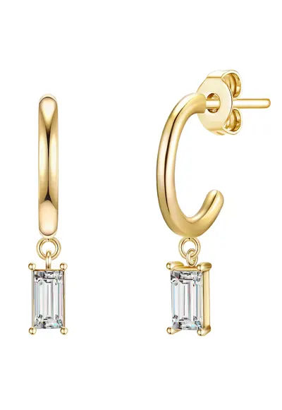 Cercei placati cu aur de 14K si decorati cu cristale 22521 - Auriu