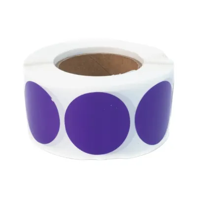Rolă 500 stickere blank rotunde 2.5cm - mov - Default Title