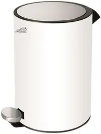 Coș de baie Inter Ceramic - 7072W, 5 l, Anti-Fingerprint, alb mat
