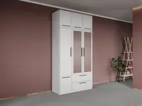 Dulap dormitor Alb 3U cu oglinda+suprapozabil - Madrid