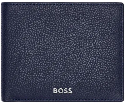 Portofel pentru bărbați Hugo Boss Classic Grained - Albastru închis