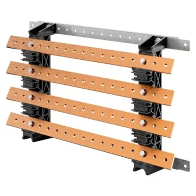 Pair of Busbar-Holder - For Flat Busbars 30x10 - 630a - For Structures D=300 - Structures L=600 - For Qdx 630l