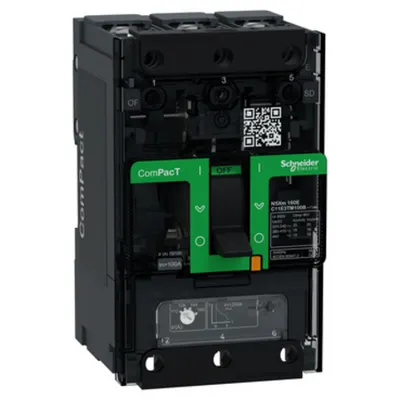 Intreruptor CompPacT NSXm E (16 kA la 415 VAC), 3P 3d, 100A TMD unitate de declansare, papuc tip compresie/conector bara colectoare
