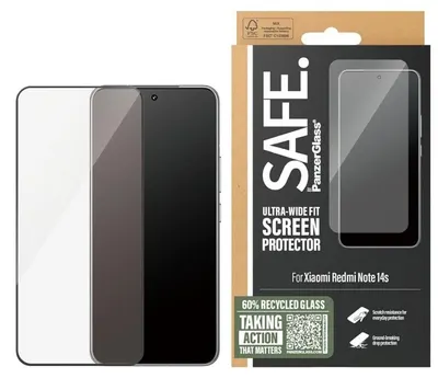 Protector de sticlă SAFE - Ultra Wide Fit, Redmi Note 14s, transparent