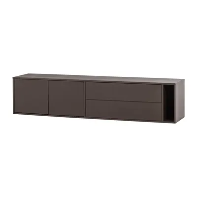 Comodă TV maro închis din lemn de pin 200x45x44 cm Settle Down – vtwonen