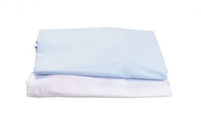 Set 2 cearsafuri patut 90x50 cm bumbac alb blue + Protectie impermeabila