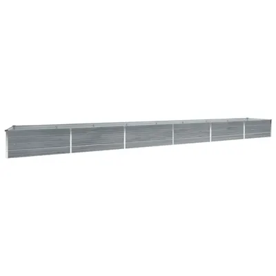 vidaXL Strat înălțat de grădină, gri, 600x80x45 cm, oțel galvanizat