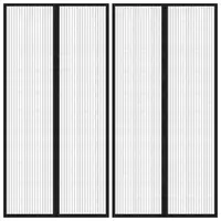 Gossi perdea de usa anti-insecte cu magnet, 2 buc., negru, 220x100 cm