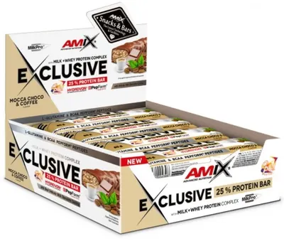 Exclusive Protein Bar, cafea mocha-ciocolată, 12 buc, Amix