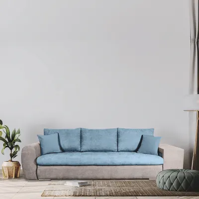 Canapea modulara, extensibila, lada de depozitare Venezia, Baby Blue