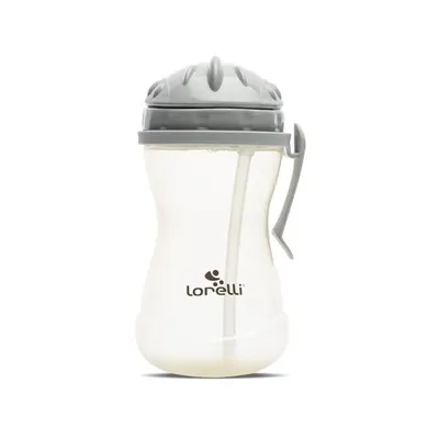 Cana sport cu clips lateral, pai moale si flexibil, capac de protectie rotativ, 360 ml, Grey Yellow