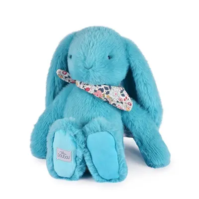 Iepuras Doudou - jucarie de plus, 35 cm, turcoaz