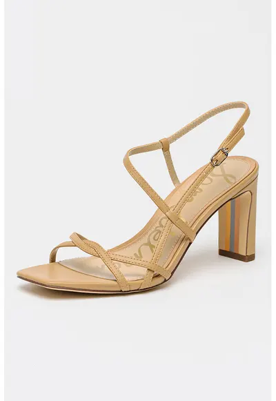 Sandale din piele cu barete multiple Elissa - Maro deschis